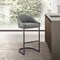 Armen Living Atherik Counter Stool in Black Metal with Gray Faux Leather 840254335875 - alternate 10